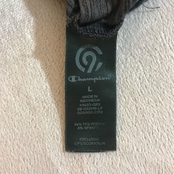 Champion V-Neck Shirt Mens Large Gray Striped Short‎ Sleeve Casual Lightweight - Picture 6 of 7